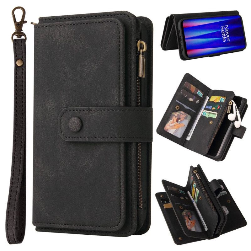 Nahkakotelo OnePlus Nord CE 2 5G Lompakkokuori Suojaketju Kuori Strap Lompakko
