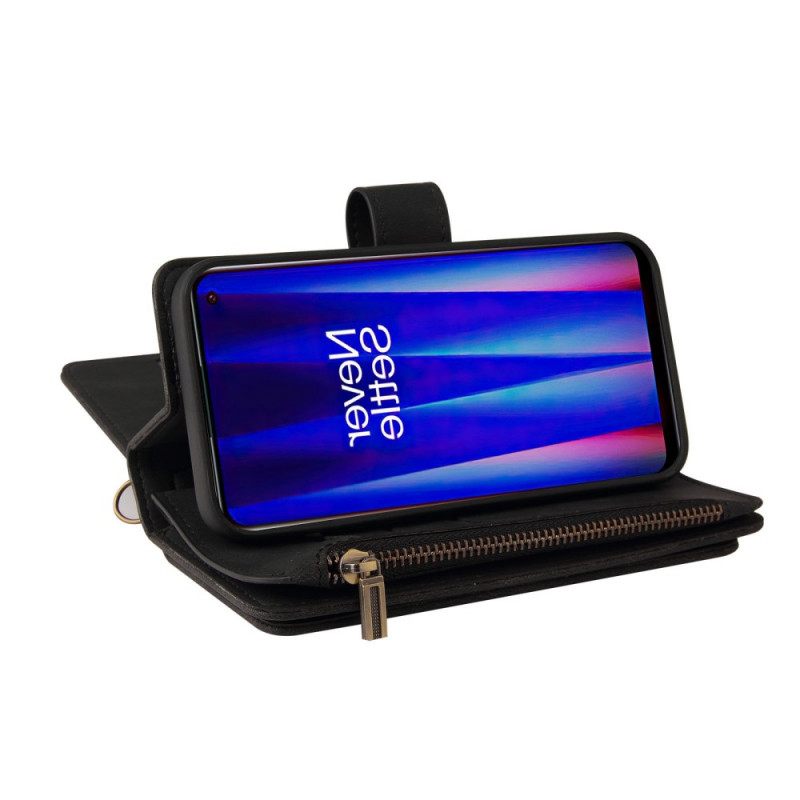 Nahkakotelo OnePlus Nord CE 2 5G Lompakkokuori Suojaketju Kuori Strap Lompakko