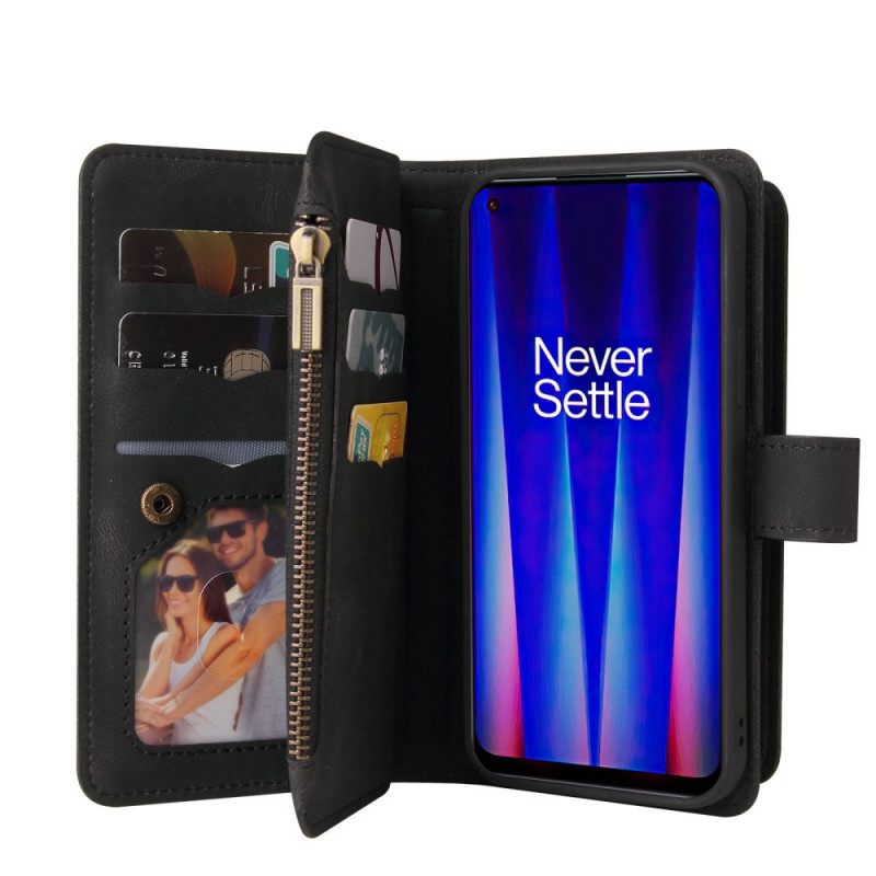 Nahkakotelo OnePlus Nord CE 2 5G Lompakkokuori Suojaketju Kuori Strap Lompakko