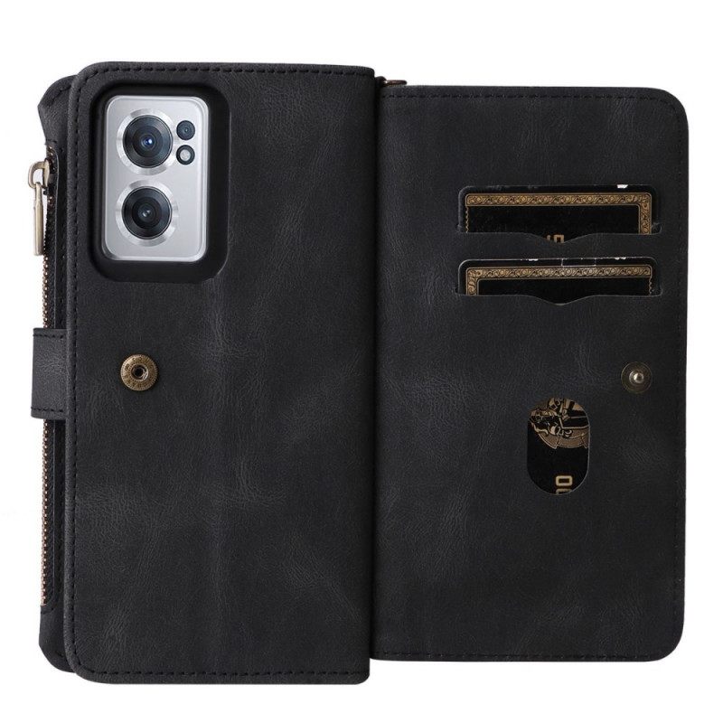 Nahkakotelo OnePlus Nord CE 2 5G Lompakkokuori Suojaketju Kuori Strap Lompakko
