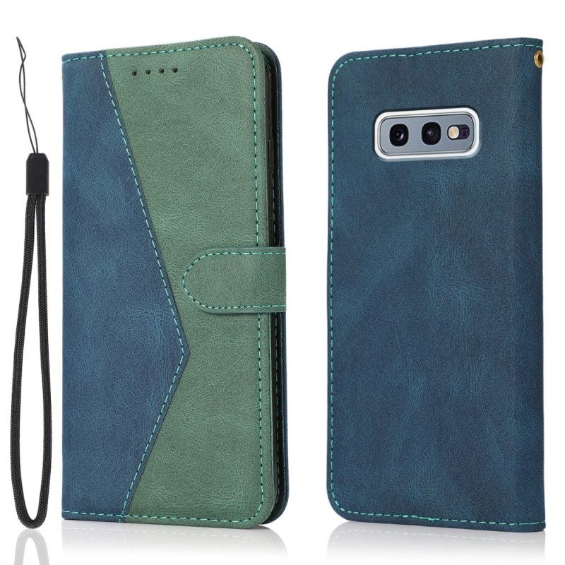 Kotelot Samsung Galaxy S10e Keinonahkainen Kaksivärinen Kolmio