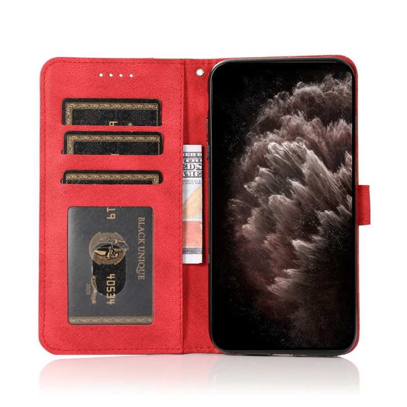 Kotelot Samsung Galaxy S10e Keinonahkainen Kaksivärinen Kolmio