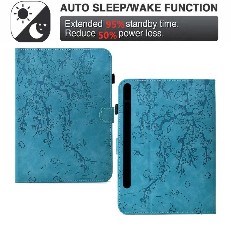 Kotelot Samsung Galaxy Tab S11 Kukkakuvioinen Mokkanahkakuvio
