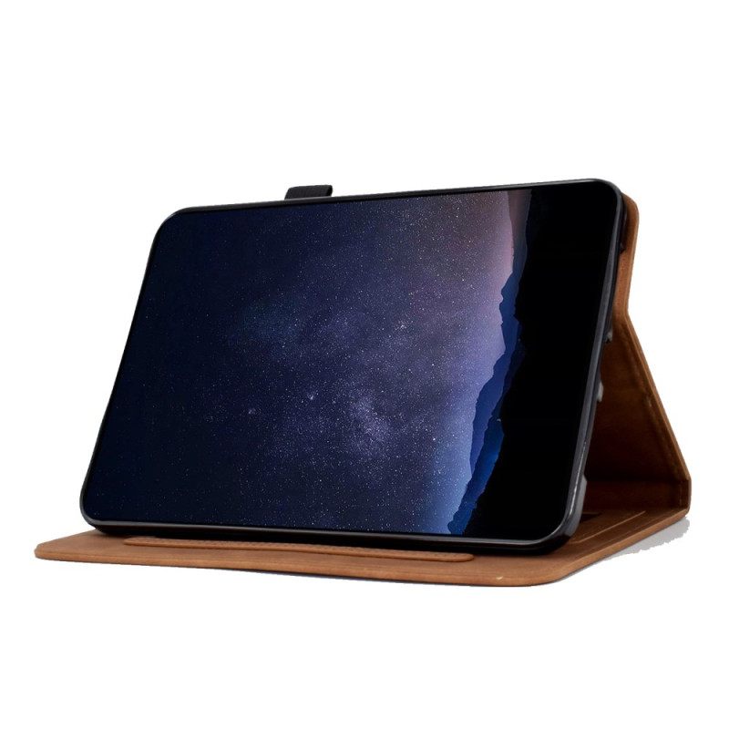 Kotelot Samsung Galaxy Tab S11 Mokkanahkainen Kukka- Ja Perhoskuvio