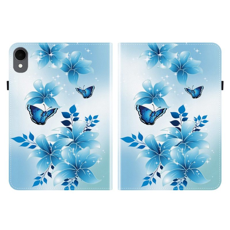 Kotelot Samsung Galaxy Tab S11 Perhosia Ja Sinisiä Kukkia