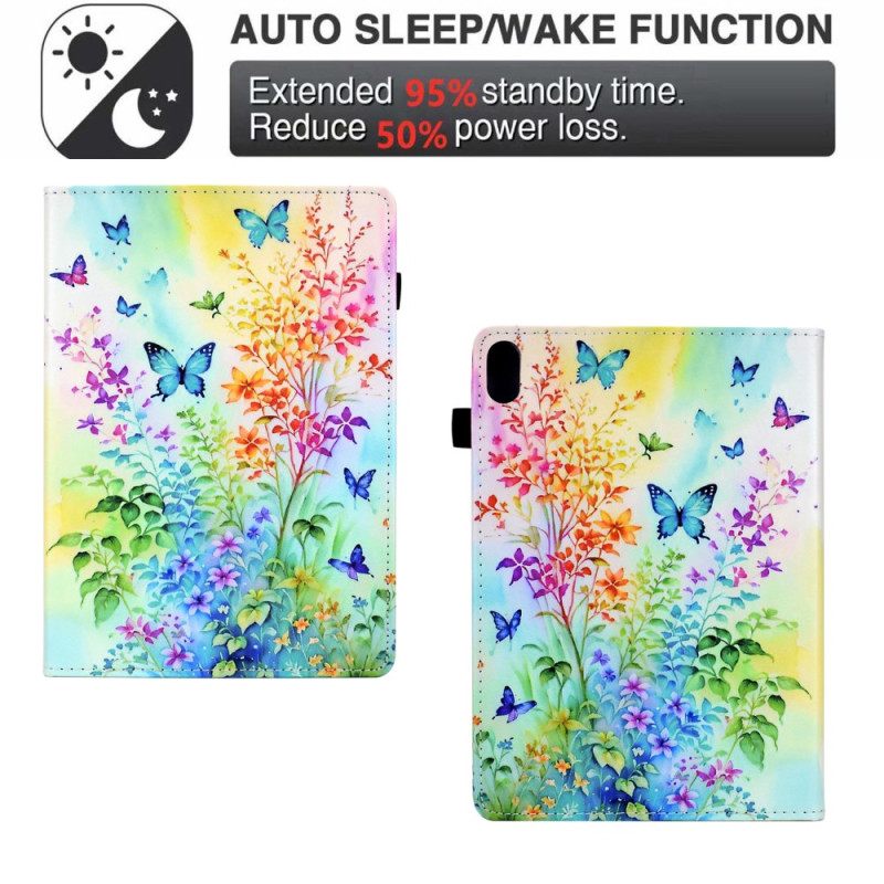 Kotelot Samsung Galaxy Tab S11 Värillisiä Kukkia Ja Perhosia Suojakuori