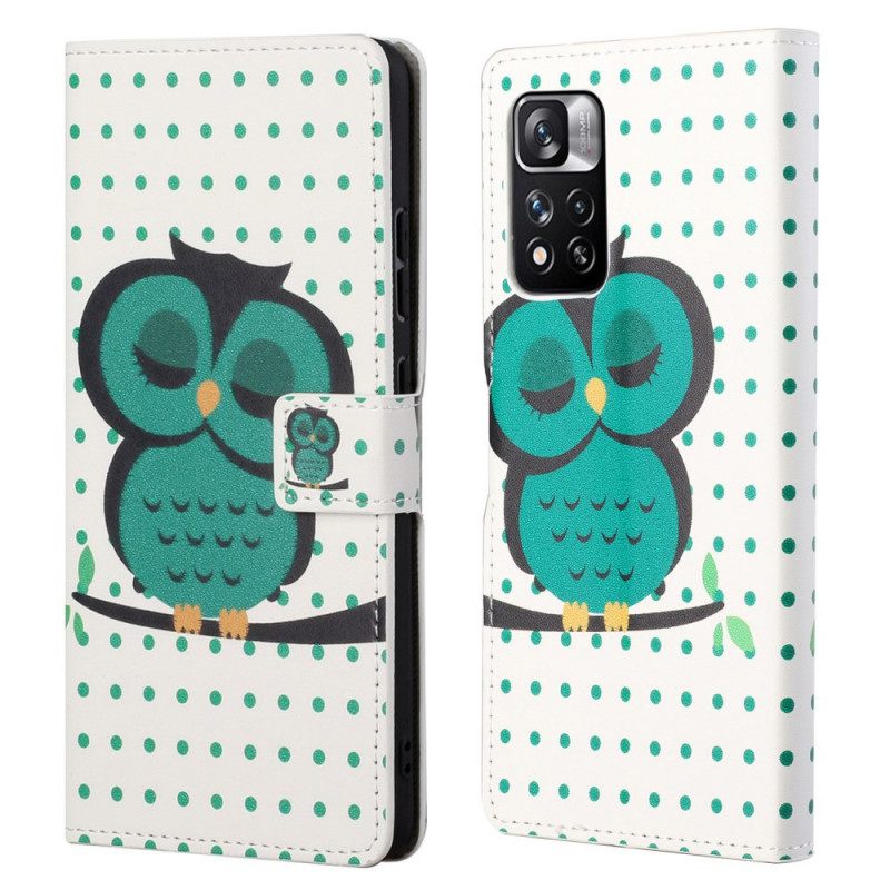Kotelot Xiaomi Redmi Note 11 Pro 4G / 5G Nukkuva Pöllö