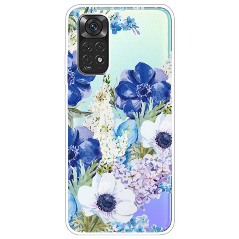 Kuori Xiaomi Redmi Note 11 Pro 4G / 5G Watercolour Blue Flowers