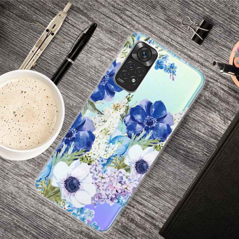 Kuori Xiaomi Redmi Note 11 Pro 4G / 5G Watercolour Blue Flowers