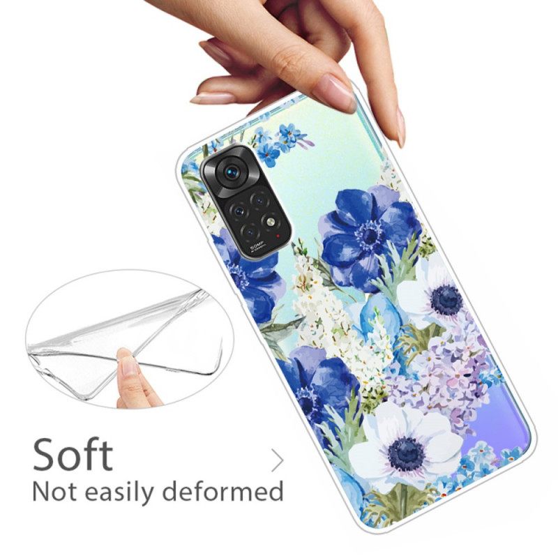 Kuori Xiaomi Redmi Note 11 Pro 4G / 5G Watercolour Blue Flowers