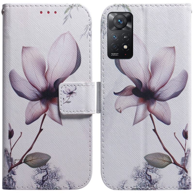 Nahkakotelo Xiaomi Redmi Note 11 Pro 4G / 5G Vanha Ruusukukka