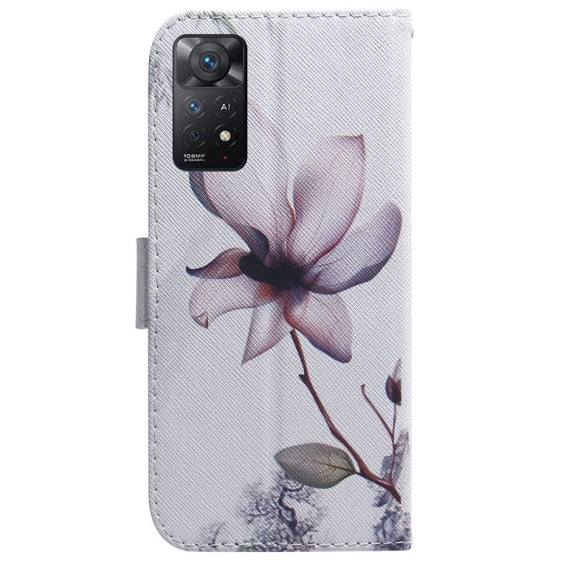 Nahkakotelo Xiaomi Redmi Note 11 Pro 4G / 5G Vanha Ruusukukka