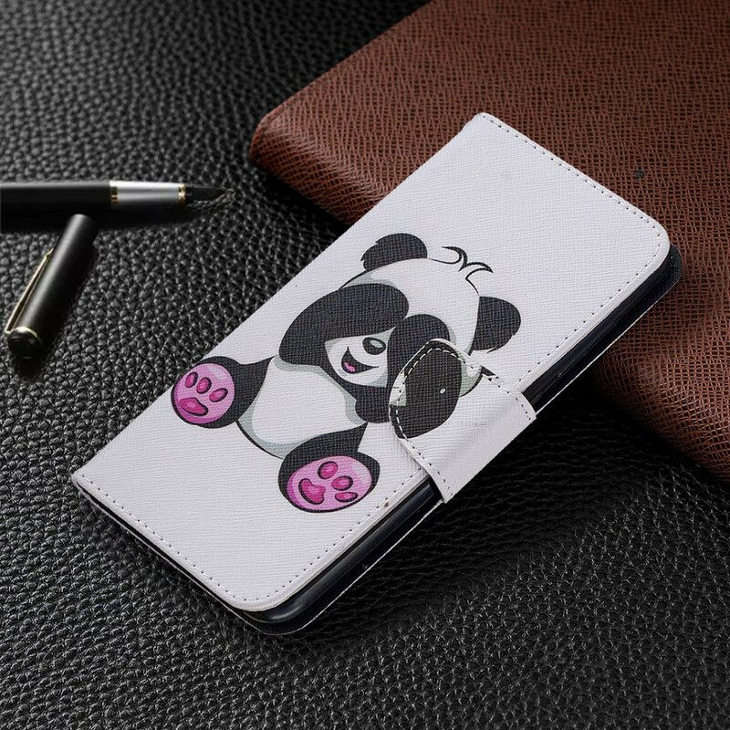 Nahkakotelo Xiaomi Redmi Note 9 Panda Hauskaa