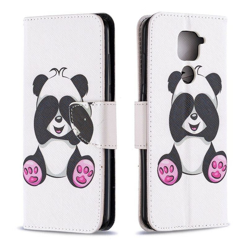 Nahkakotelo Xiaomi Redmi Note 9 Panda Hauskaa