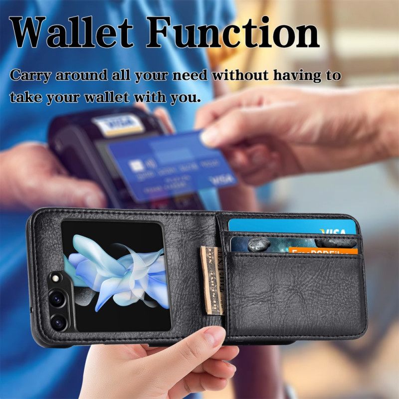 Case Samsung Galaxy Z Flip 5 Puhelinkuoret Nahkainen Korttikotelo