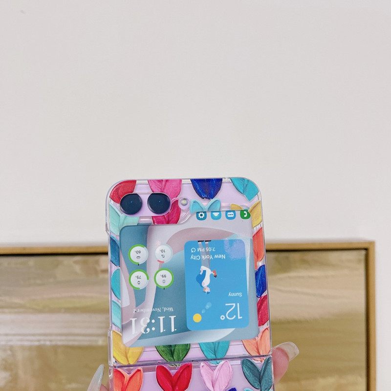 Kuori Samsung Galaxy Z Flip 5 Läpinäkyvät Sydämet
