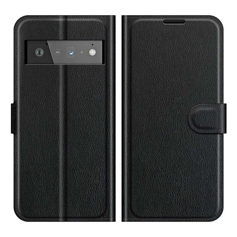 Kotelot Google Pixel 6 Pro Classic Litchi Faux Leather