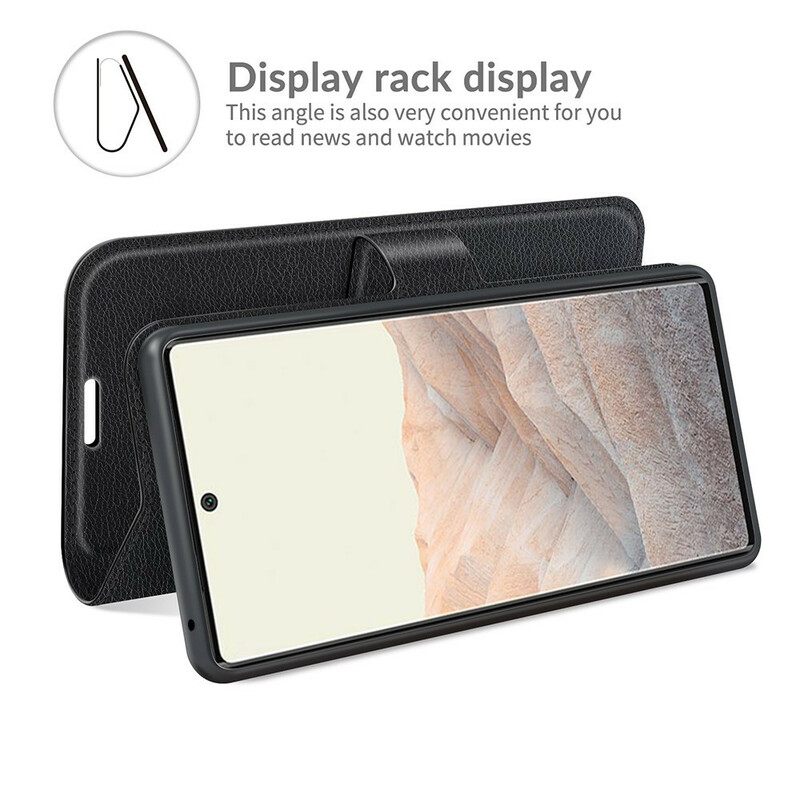 Kotelot Google Pixel 6 Pro Classic Litchi Faux Leather