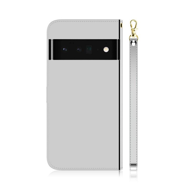 Nahkakotelo Google Pixel 6 Pro Keinonahkainen Peilin Kansi