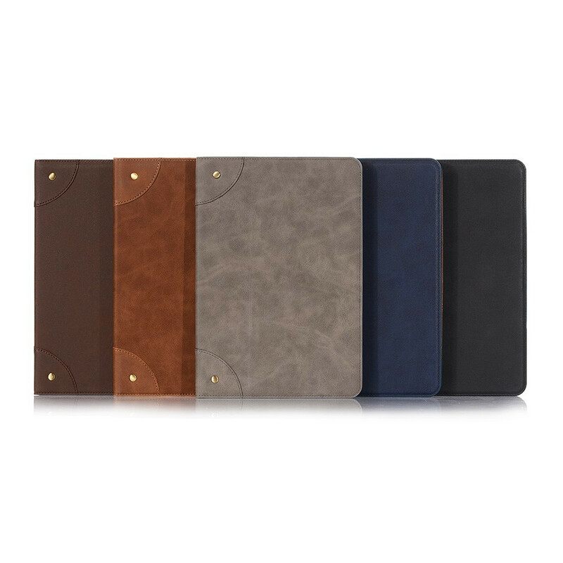 Kuoret Samsung Galaxy Tab S7 Plus / Tab S8 Plus Keinonahkaiset Vintage-niitit