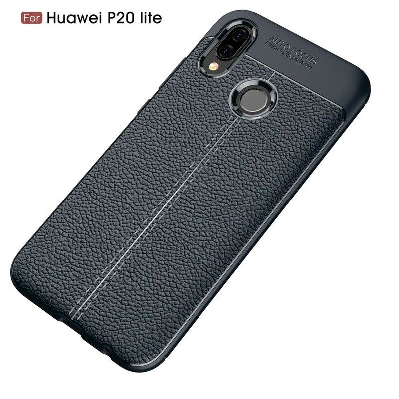 Kuori Huawei P20 Lite Nahkaefekti Litsi Kaksinkertainen Linja
