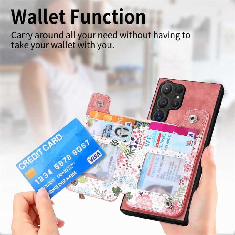 Kuori Samsung Galaxy S24 Ultra 5g Integroitu Kukkalompakko