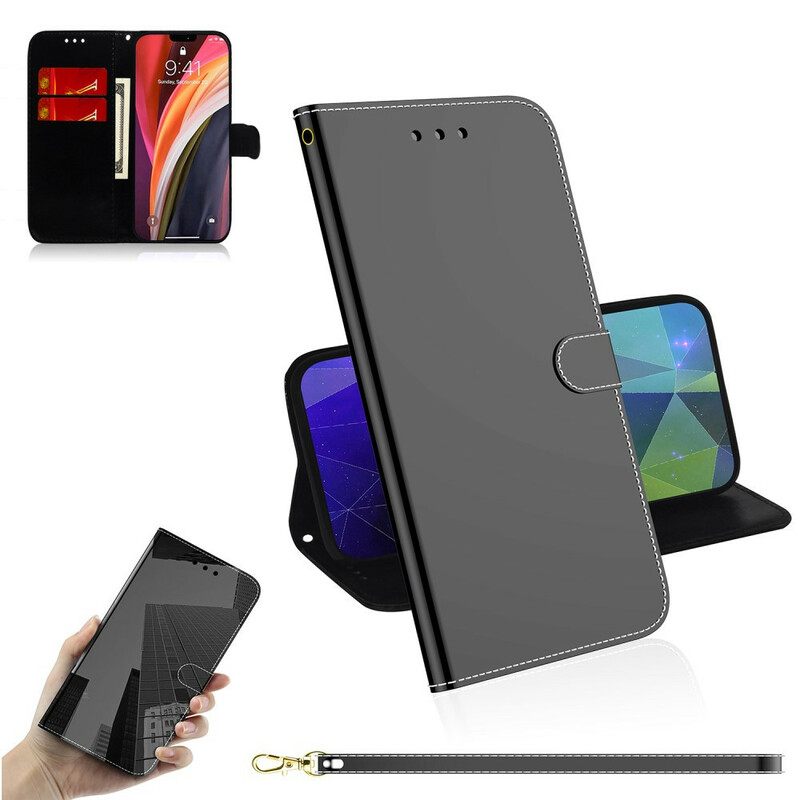 Kotelot iPhone 12 Pro Max Keinonahkainen Peilin Kansi