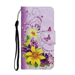 Kotelot iPhone 12 Pro Max Masterful Flowers Hihnalla