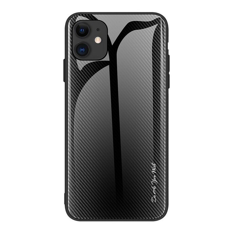 Kuori iPhone 12 Pro Max Classic Carbon Fiber Karkaistu Lasi