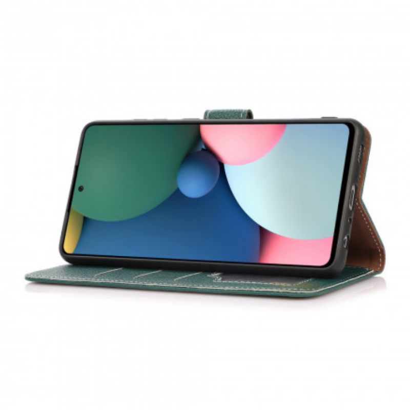 Nahkakotelo Oppo A54 5G / A74 5G Litsi-tekstuuri
