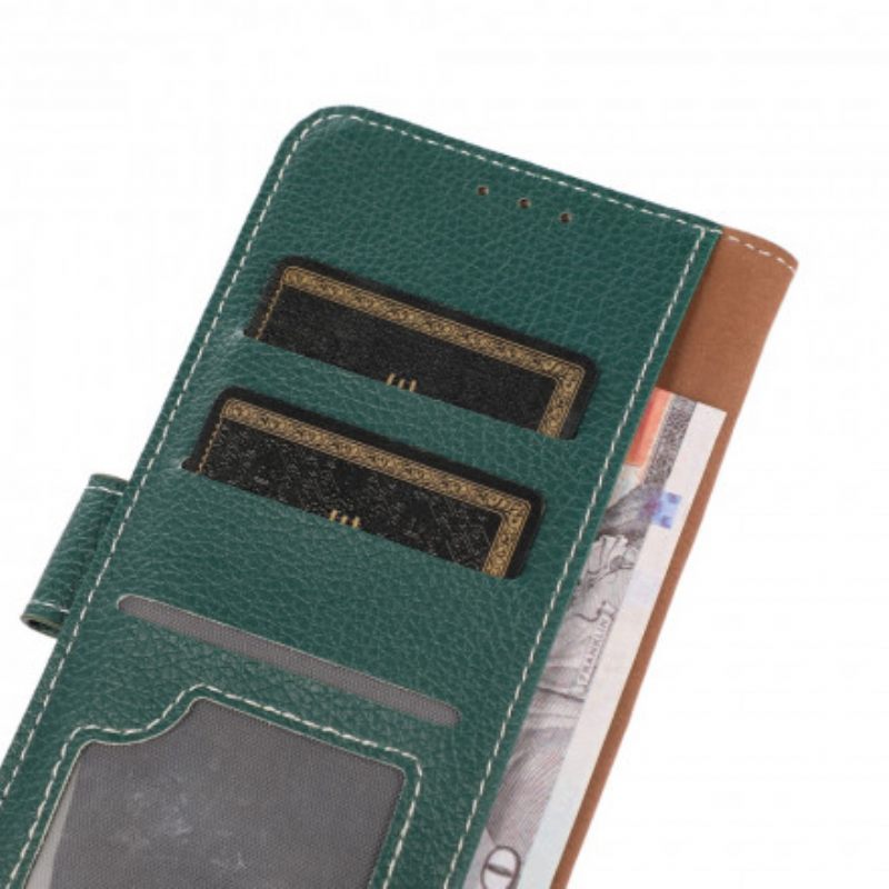 Nahkakotelo Oppo A54 5G / A74 5G Litsi-tekstuuri