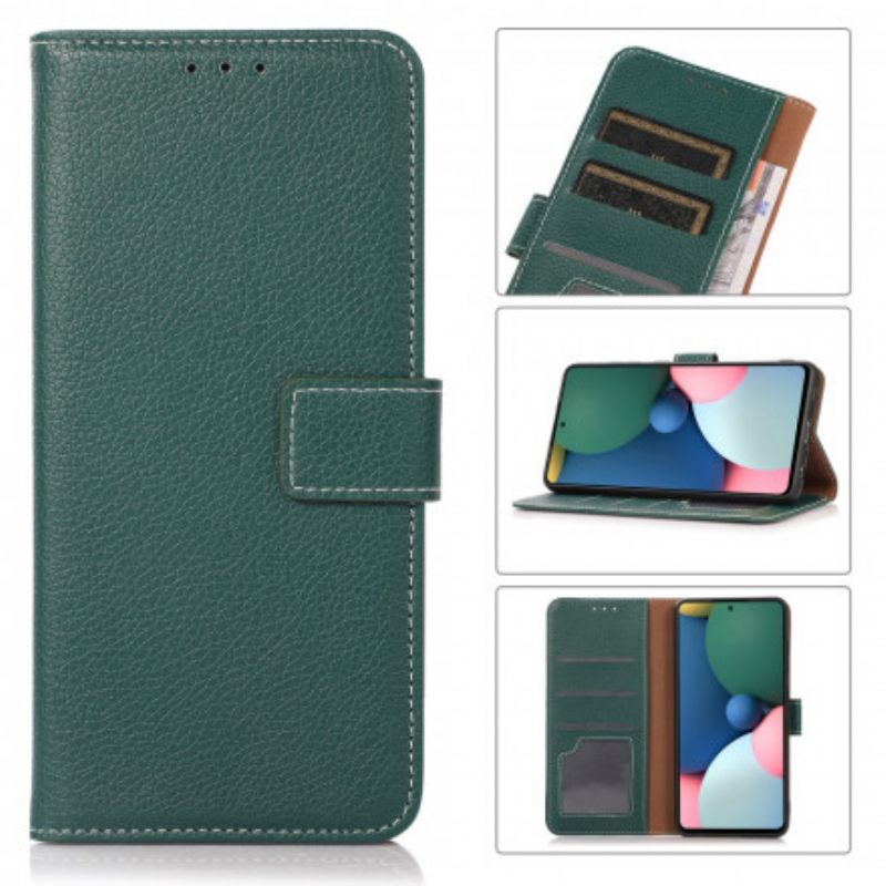 Nahkakotelo Oppo A54 5G / A74 5G Litsi-tekstuuri