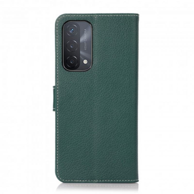Nahkakotelo Oppo A54 5G / A74 5G Litsi-tekstuuri