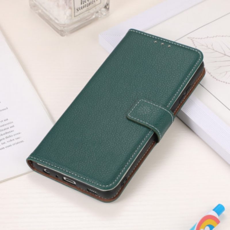 Nahkakotelo Oppo A54 5G / A74 5G Litsi-tekstuuri