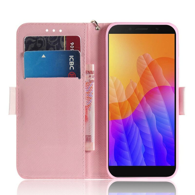 Nahkakotelo Huawei Y5p Suojaketju Kuori Strappy Pump