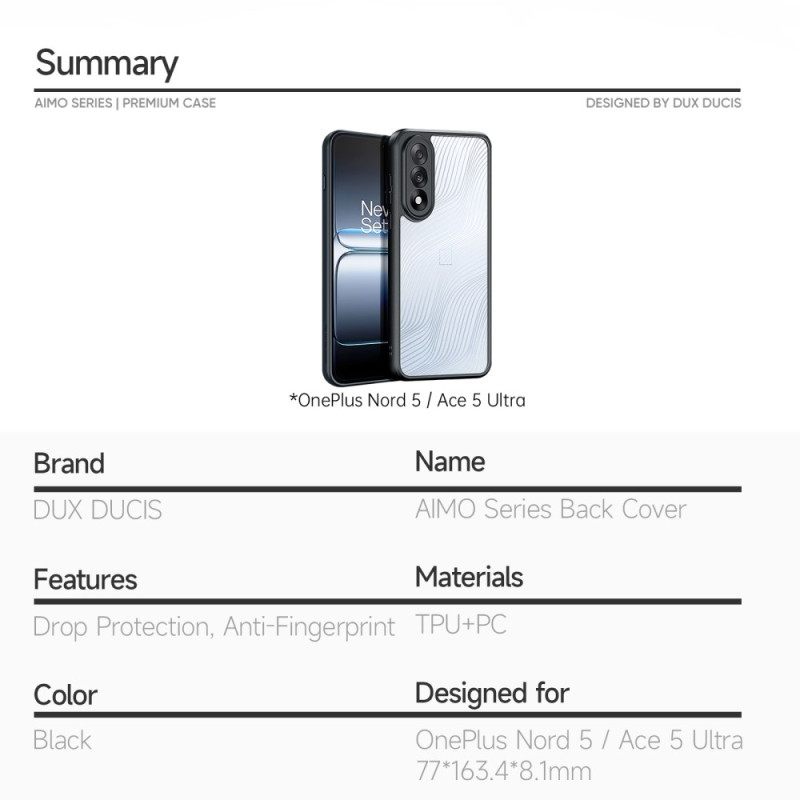 Kuori Oneplus Nord 5 Aimo-sarja Dux Ducis