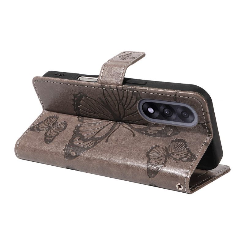 Nahkakotelo Oneplus Nord 5 Suuret Perhoset