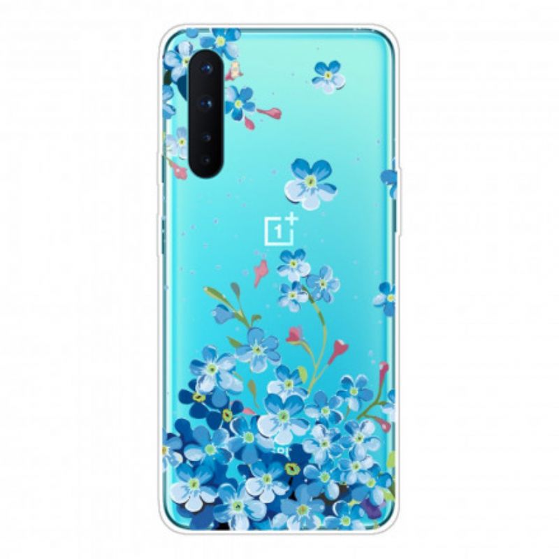 Case OnePlus Nord Siniset Kukat