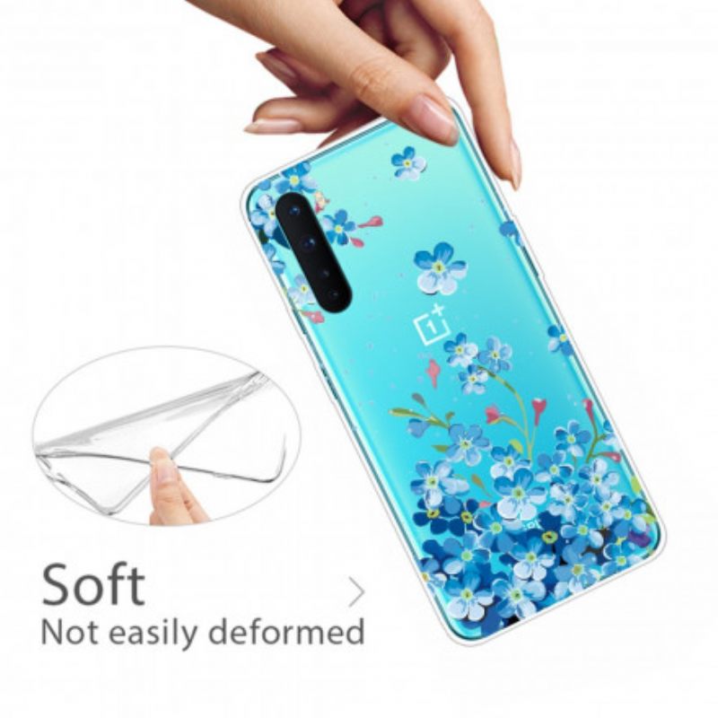 Case OnePlus Nord Siniset Kukat