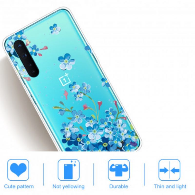 Case OnePlus Nord Siniset Kukat