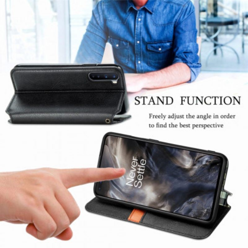 Puhelinkuoret OnePlus Nord Kotelot Flip Diamond Texture Leather Effect