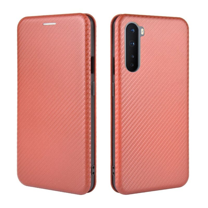 Puhelinkuoret OnePlus Nord Kotelot Flip Värillinen Hiilisilikoni