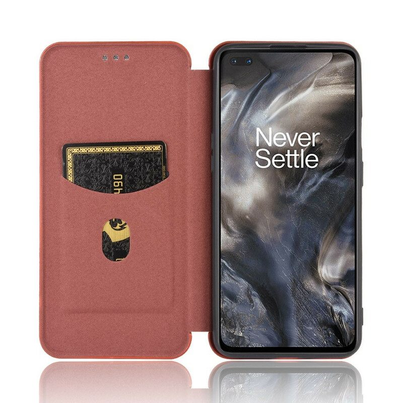 Puhelinkuoret OnePlus Nord Kotelot Flip Värillinen Hiilisilikoni