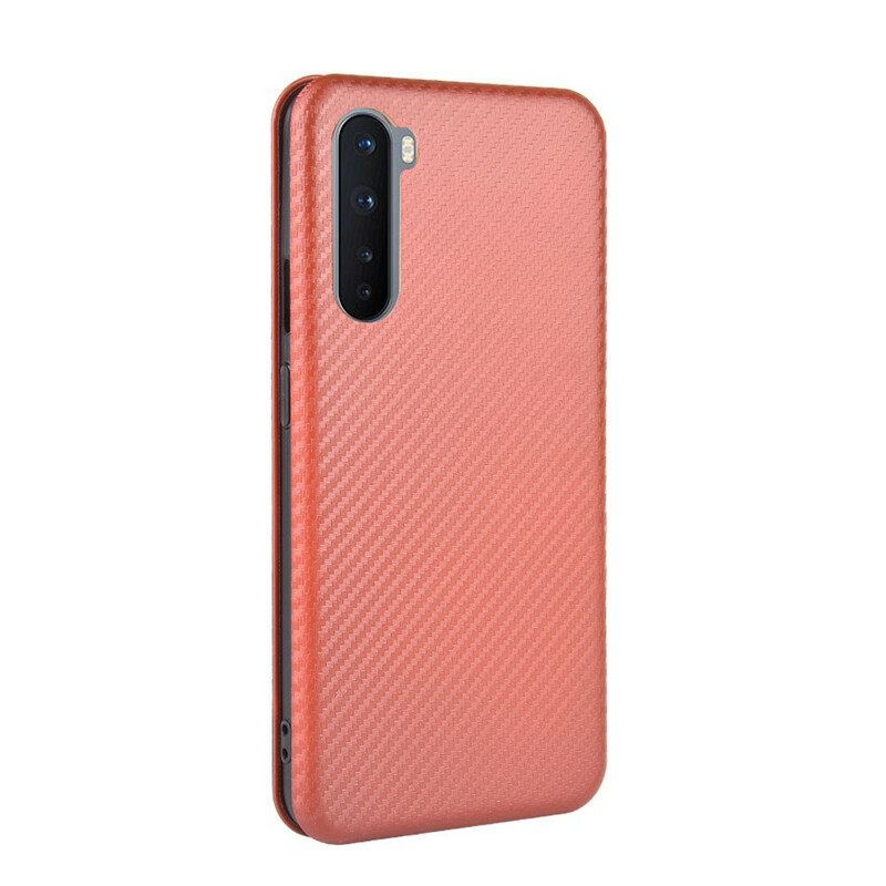 Puhelinkuoret OnePlus Nord Kotelot Flip Värillinen Hiilisilikoni