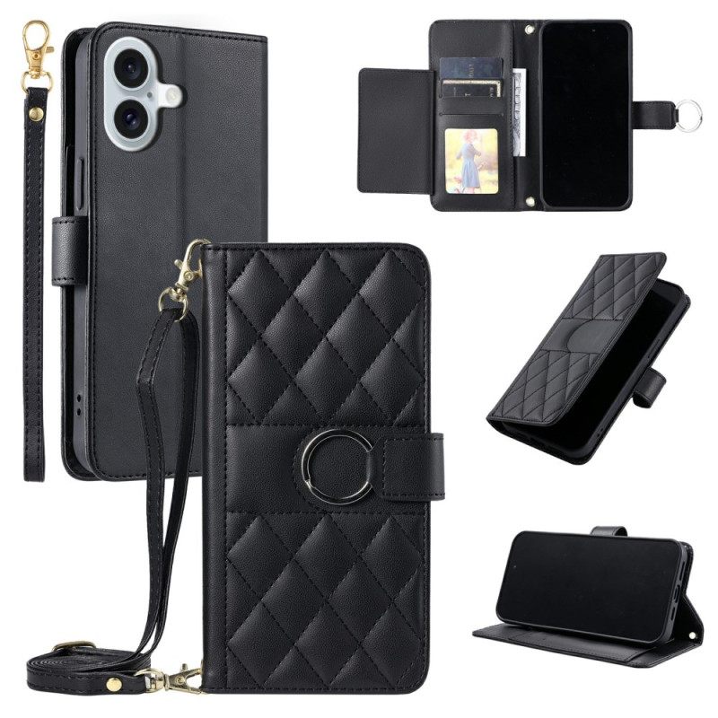 Kotelot iPhone 17 Ensiluokkainen Muotoilu Nauhalla Ja Olkahihnalla Suojakuori