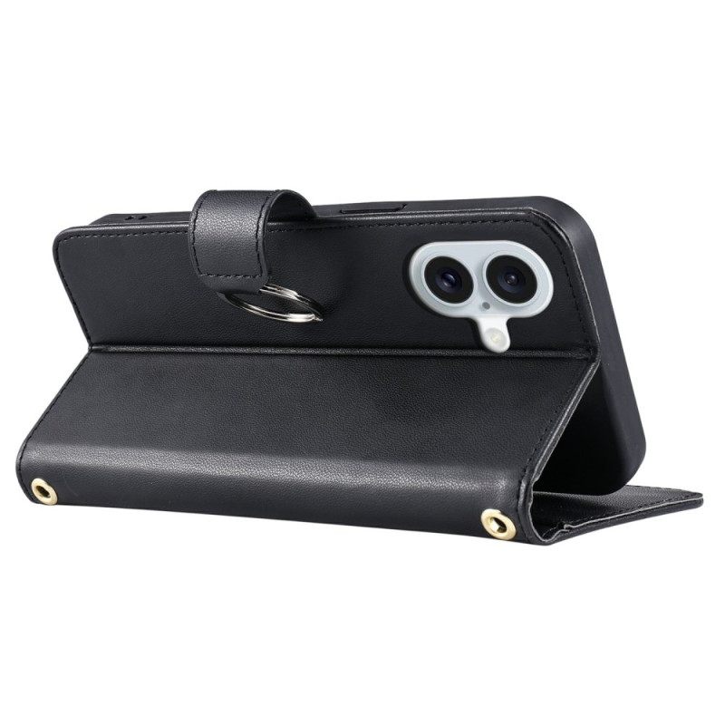 Kotelot iPhone 17 Ensiluokkainen Muotoilu Nauhalla Ja Olkahihnalla Suojakuori