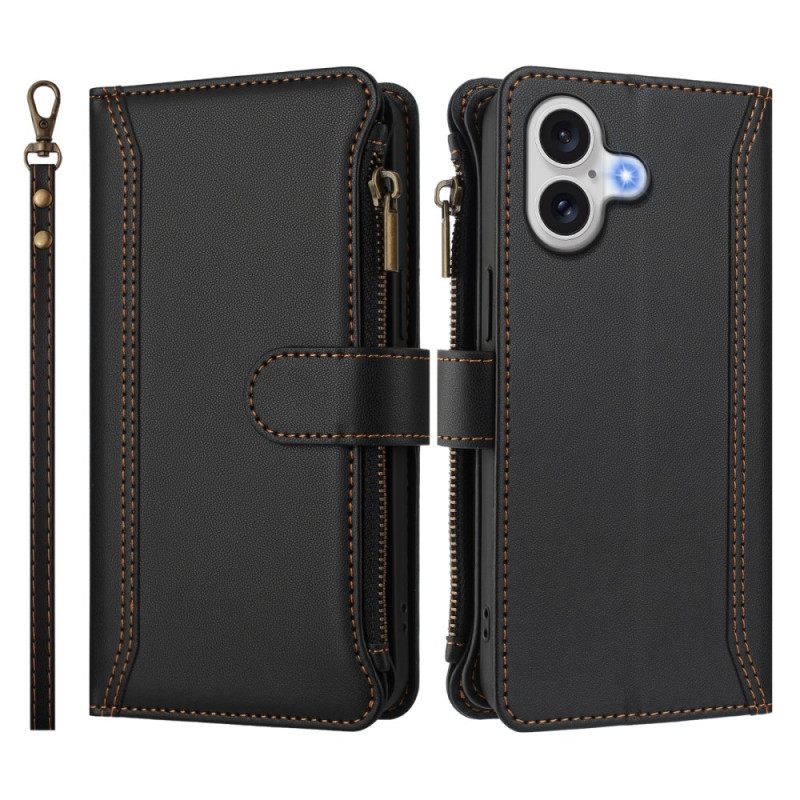 Kotelot iPhone 17 Lompakko Jossa 9 Korttipaikkaa Ja Rannehihna