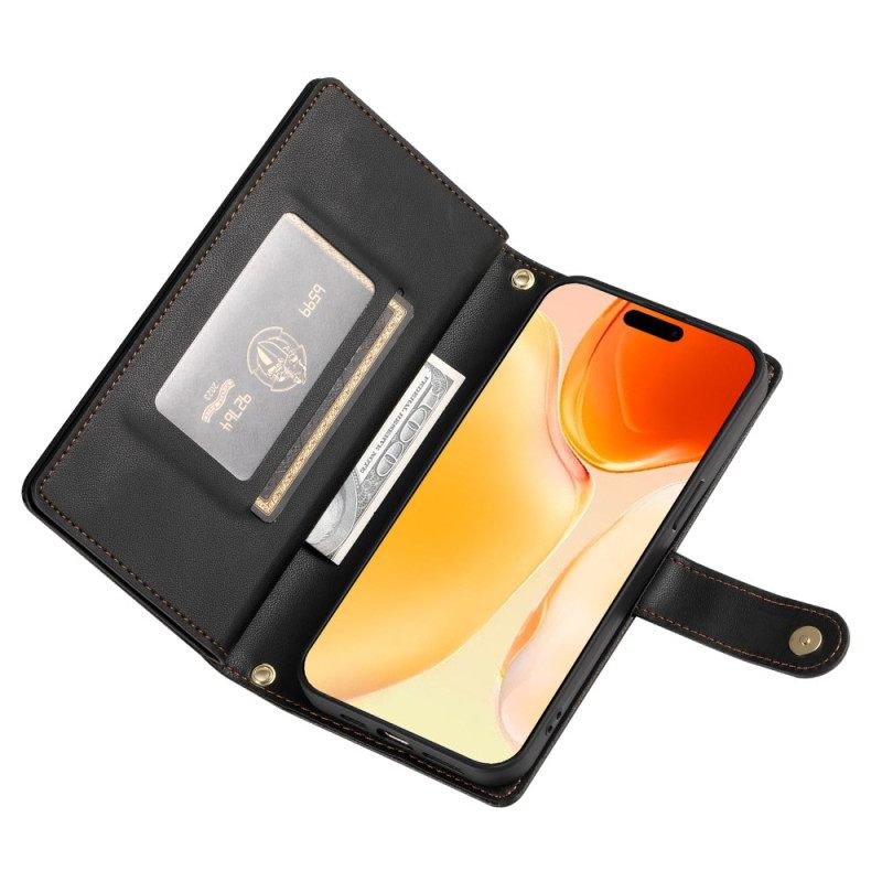 Kotelot iPhone 17 Puhelinkuoret Lompakko Vetoketjullisella Taskulla Ja Hihnoilla