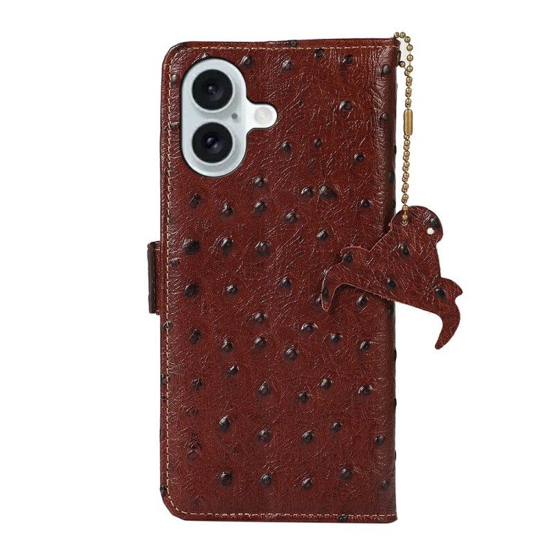 Kotelot iPhone 17 Puhelinkuoret Rfid-esto Strutsikuvioinen Nahka