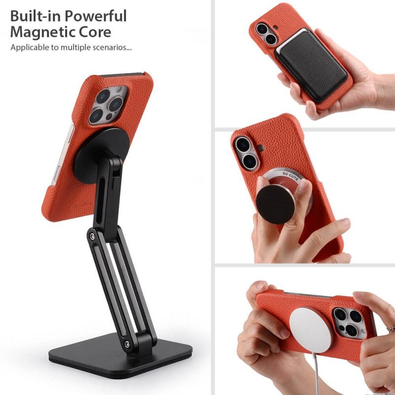 Kuori iPhone 17 Yhteensopiva Magsafe Leather And Microfiber -kotelon Kanssa